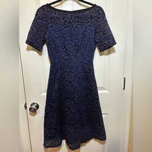 VfEmage Dress Navy Blue Lace Lined Size Small D2
